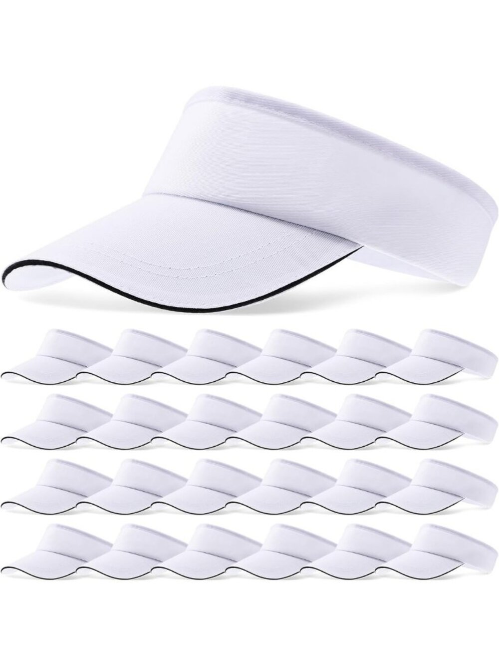 24 Pcs Sun Visors for Women & Men - UV Protection Tennis Hat Accessories